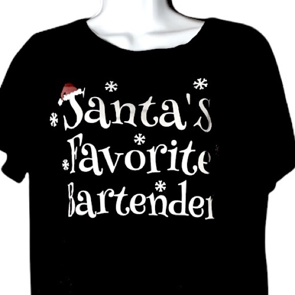 Athletic Works Tops - Santa’s Favorite Bartender T-shirt